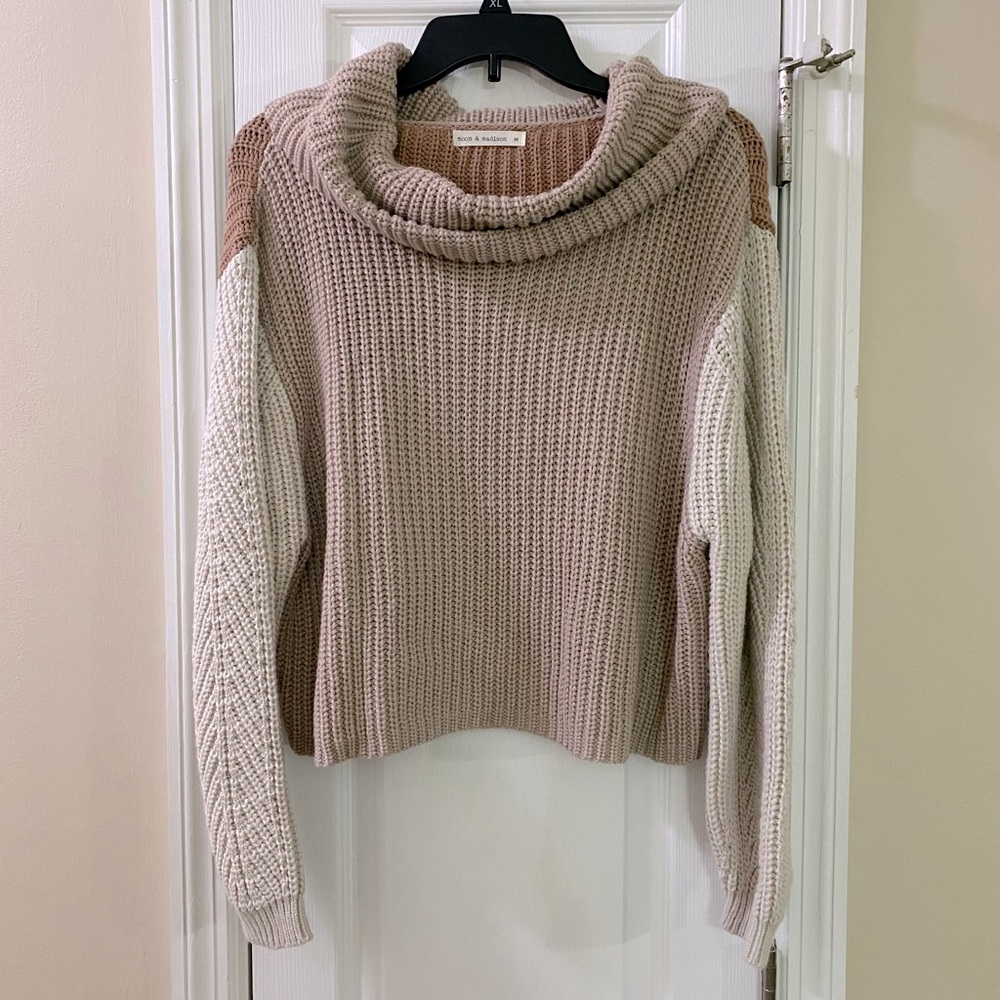 Cropped turtleneck sweater